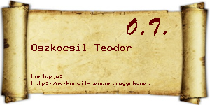 Oszkocsil Teodor névjegykártya